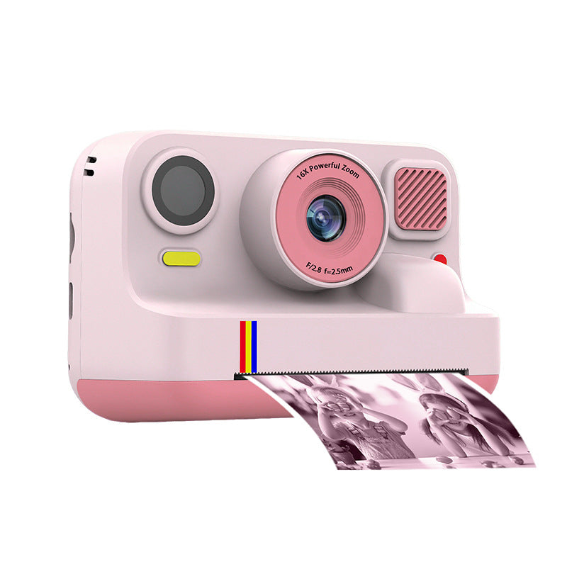 Portable CJ instant HD color-printing camera with compact design and built-in viewfinder, ready to capture and print high-quality photos.