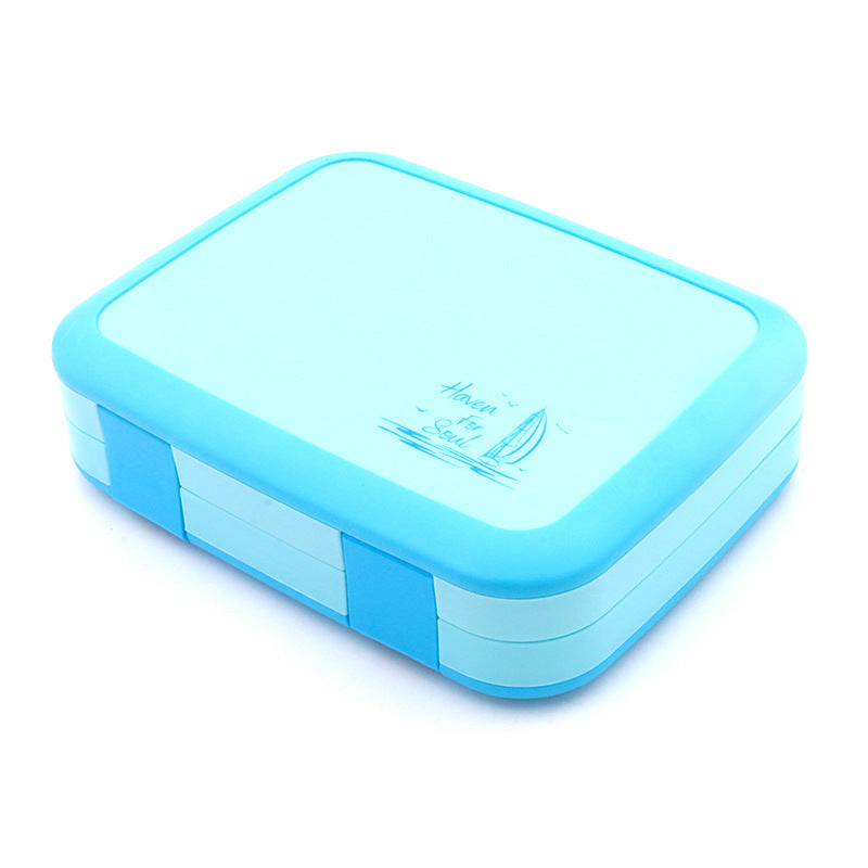 CJ divided student portable meal storage box with multiple compartments for easy lunch organization.