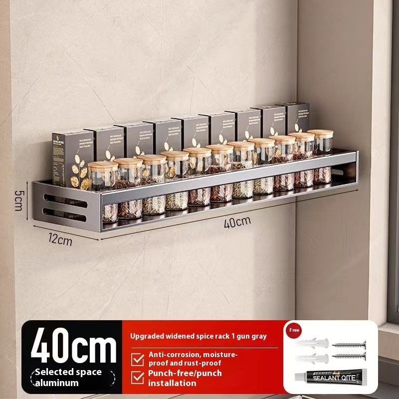 cj Household Fashion Kitchen Spice Storage Rack with multiple compartments for organizing spice jars and bottles.