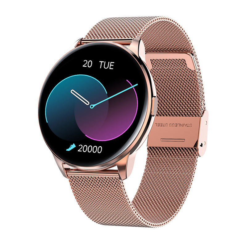 CJ Y90 Smart Watch with GPS, blood pressure monitoring, and fitness tracking features, showing a sleek health-focused design.