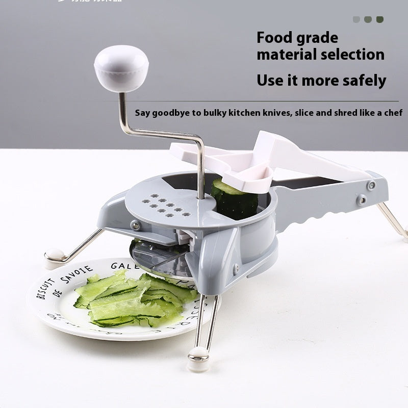 CJ kitchen multi-function vegetable chopper with stainless steel blades and ergonomic handle for easy vegetable prep.