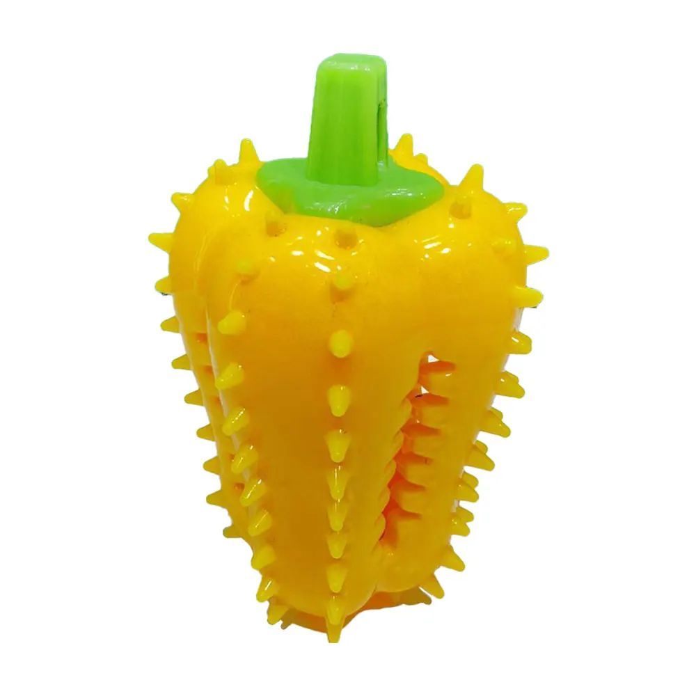 CJ Interactive Dog Teething Chili Chewers Toy with four colorful, textured chew toys for dogs to play and soothe their gums.