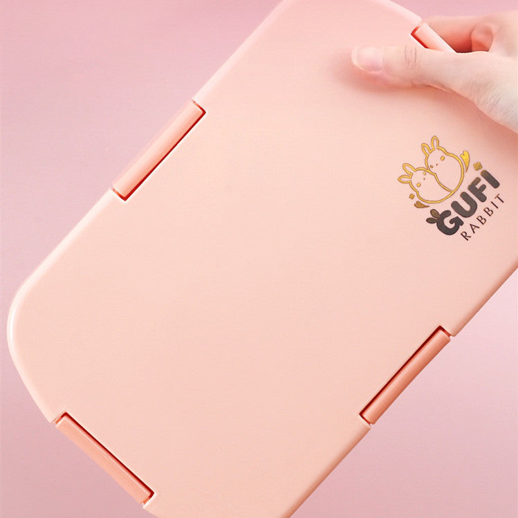 CJ divided student portable meal storage box with multiple compartments for easy organization and transport of meals.