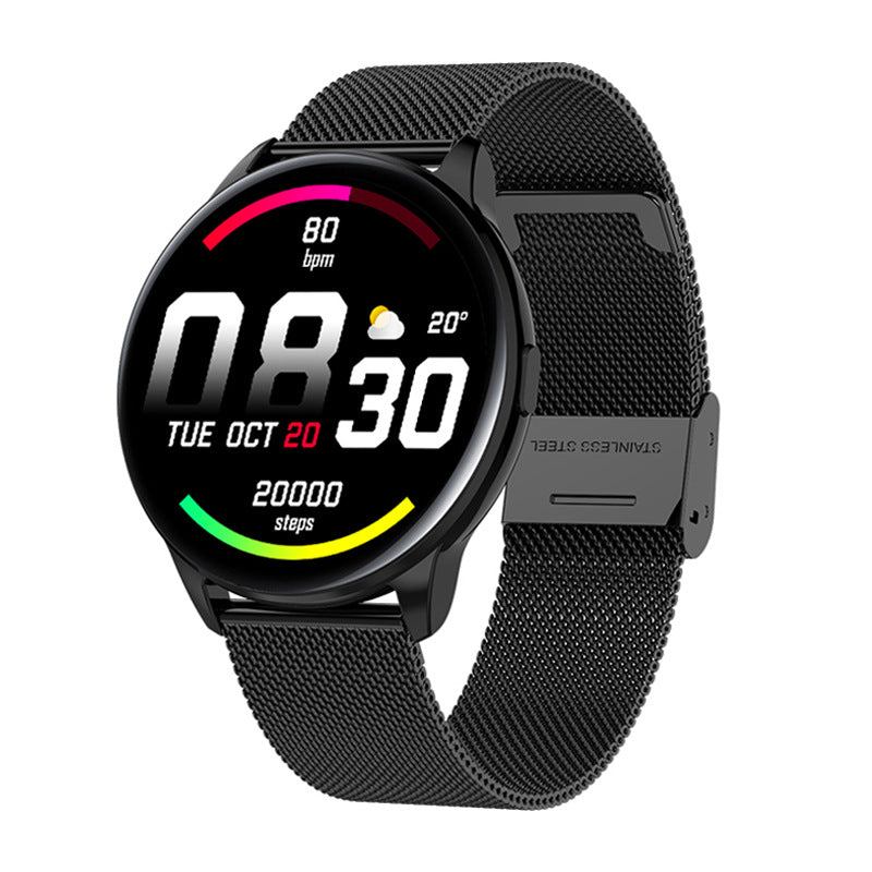 CJ Y90 Smart Watch with GPS and blood pressure monitoring, fitness tracker, and health features in a sleek design.