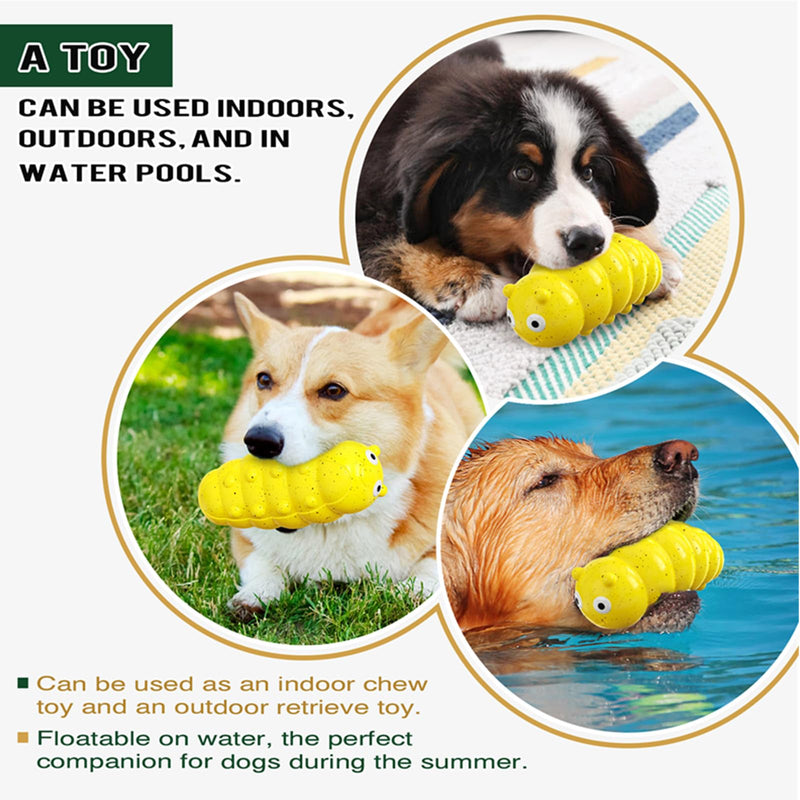 CJ indestructible squeaky dog chew toy for aggressive chewers, durable food-grade material, medium size, tough dog toy.
