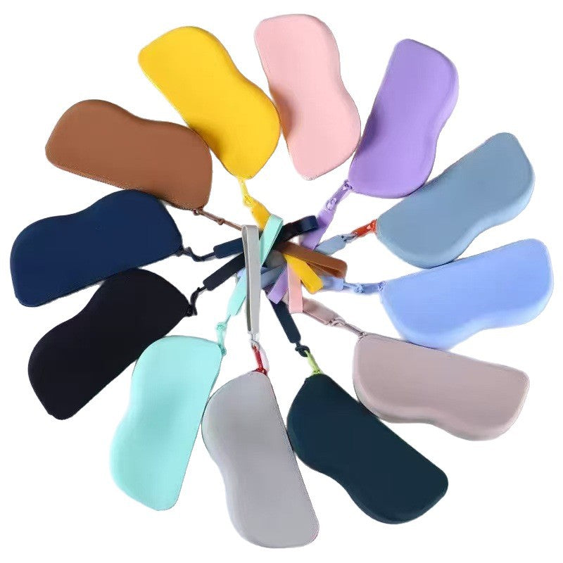 CJ mirror storage bag with silicone sunglasses holder and hanging storage box for organizing accessories.