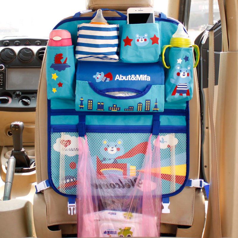Cartoon car storage bags in vibrant colors, featuring playful car designs, perfect for organizing toys or small items.
