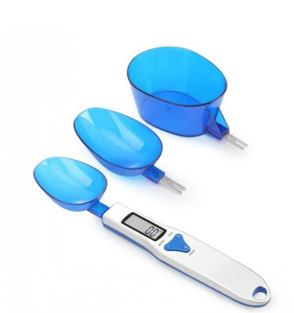 CJ digital spoon scale with three detachable measuring spoons, 500g capacity, precise 0.1g electronic kitchen weight.