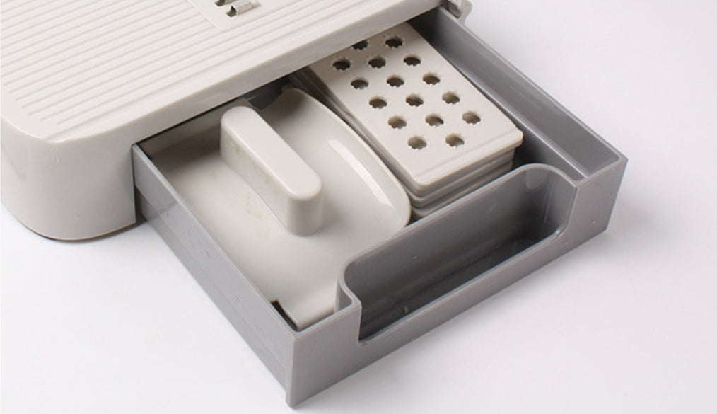 CJ multi-function vegetable cutter for kitchenware, showing its various blades and compact design for efficient vegetable prep.