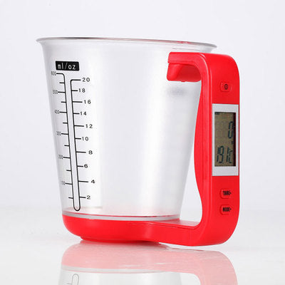 CJ kitchen electronic measuring cup with multifunctional scale for precise meal and ingredient weighing in the kitchen.