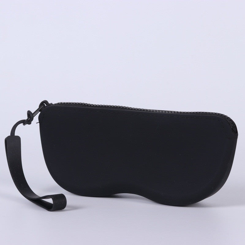 CJ mirror storage bag with silicone sunglasses hanging pocket and storage box, compact and portable for organizing eyewear.