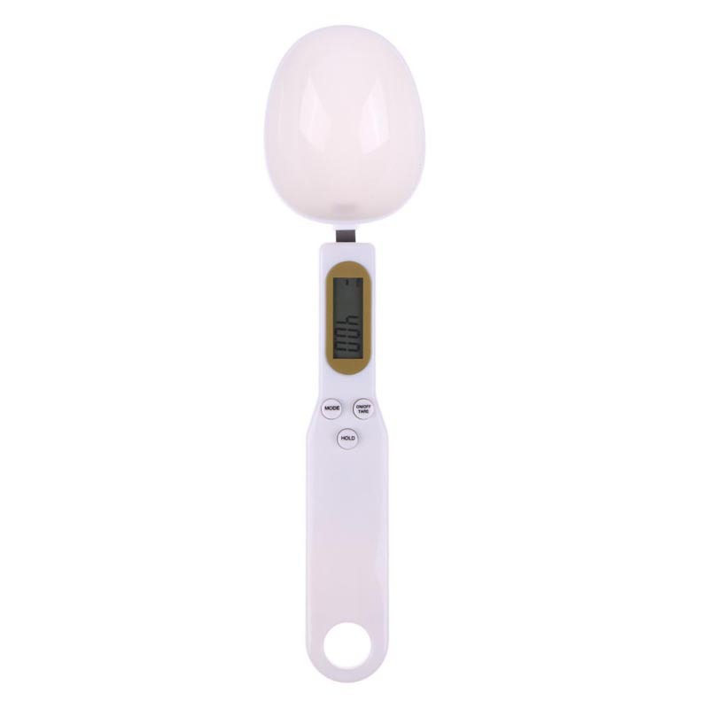 CJ LCD digital kitchen scale with measuring spoon for precise food weight, ideal for coffee, tea, sugar, and cooking ingredients.