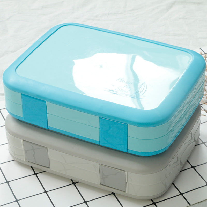 CJ divided student portable meal storage box with multiple compartments for easy meal organization and transport.