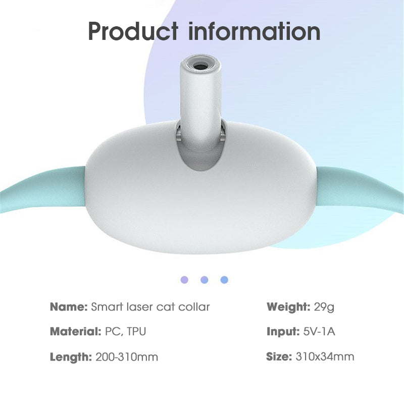 CJ automatic cat toy laser collar with USB charging, interactive teasing device for kittens and cats, engaging pet training toy.
