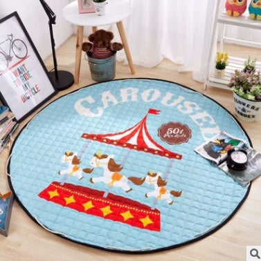 CJ Explosion Models cotton car storage mat with round outing design, featuring a foldable toy and climbing mat storage bag for children.