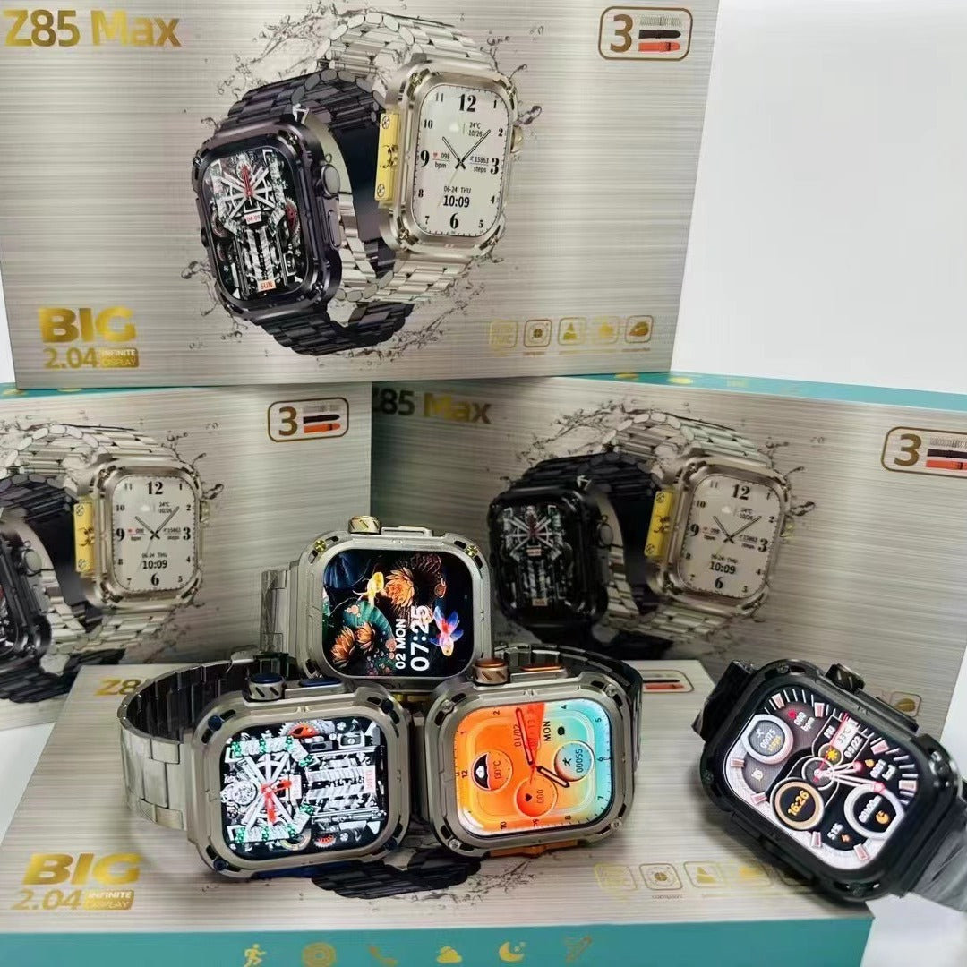 Black CJ Bluetooth Calling Smart Watch with digital display and sleek band, showcasing its smartwatch features and connectivity.