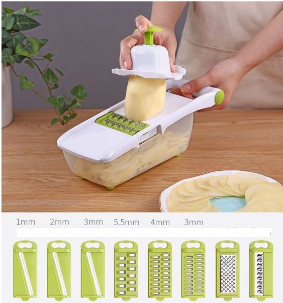 CJ multi-function chopper with stainless steel blades and plastic container for easy food chopping and preparation.