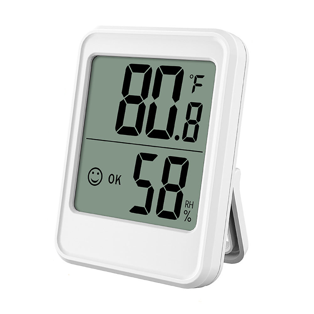 Digital indoor electronic thermometer by CJ showing current temperature display on a sleek digital screen.