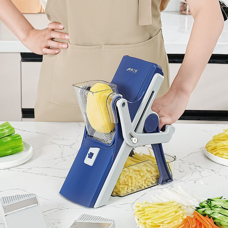 Purple CJ kitchen multi-function vegetable chopper with sharp blades and a compact design, ideal for efficient food preparation.
