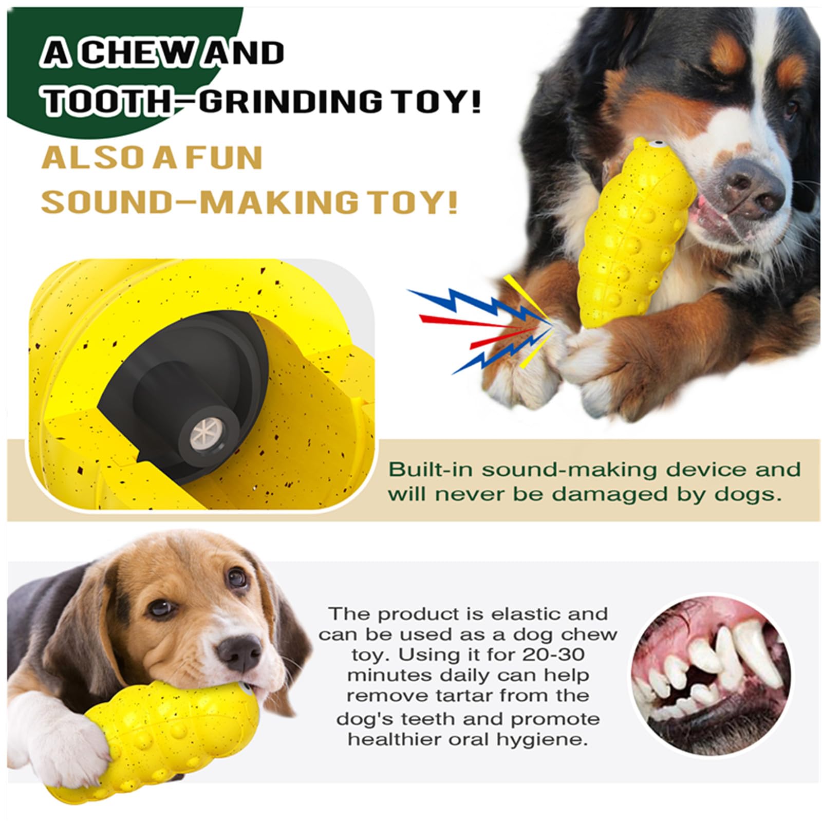 CJ indestructible squeaky dog chew toy for aggressive chewers, medium size, made of food-grade, durable material for tough play.
