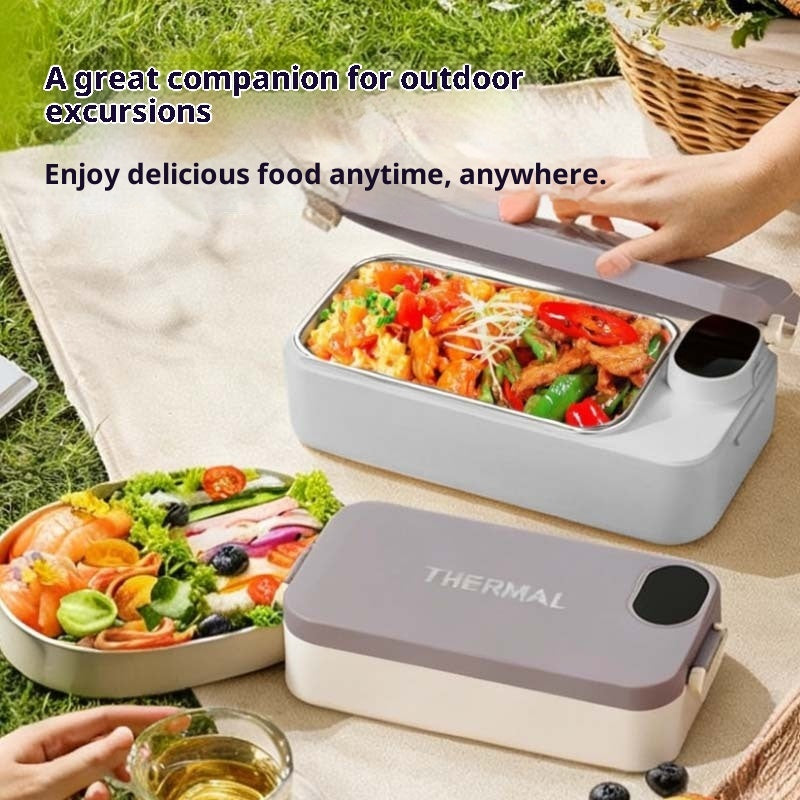 CJ insulated microwave meal prep containers for portable breakfast boxes, showing stackable, insulated design with lids.