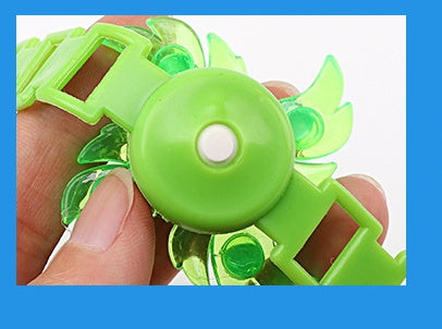 CJ luminous LED fidget spinner with glow-in-the-dark lights and stress relief design, featuring a bracelet-style hand top toy.