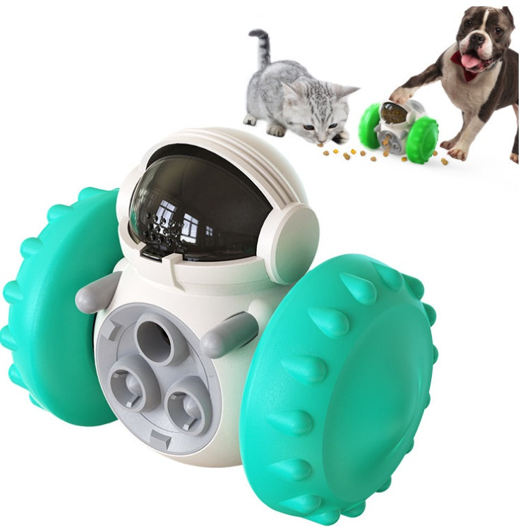 CJ brand cat and dog toy car, an interactive balance and feeding toy with fun, multifunctional design for pets.