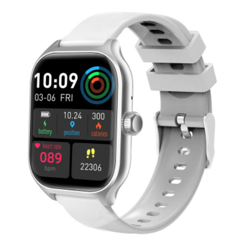 CJ Bluetooth smart watch with full touch screen, heart rate monitor, and sport bracelet features for fitness tracking.