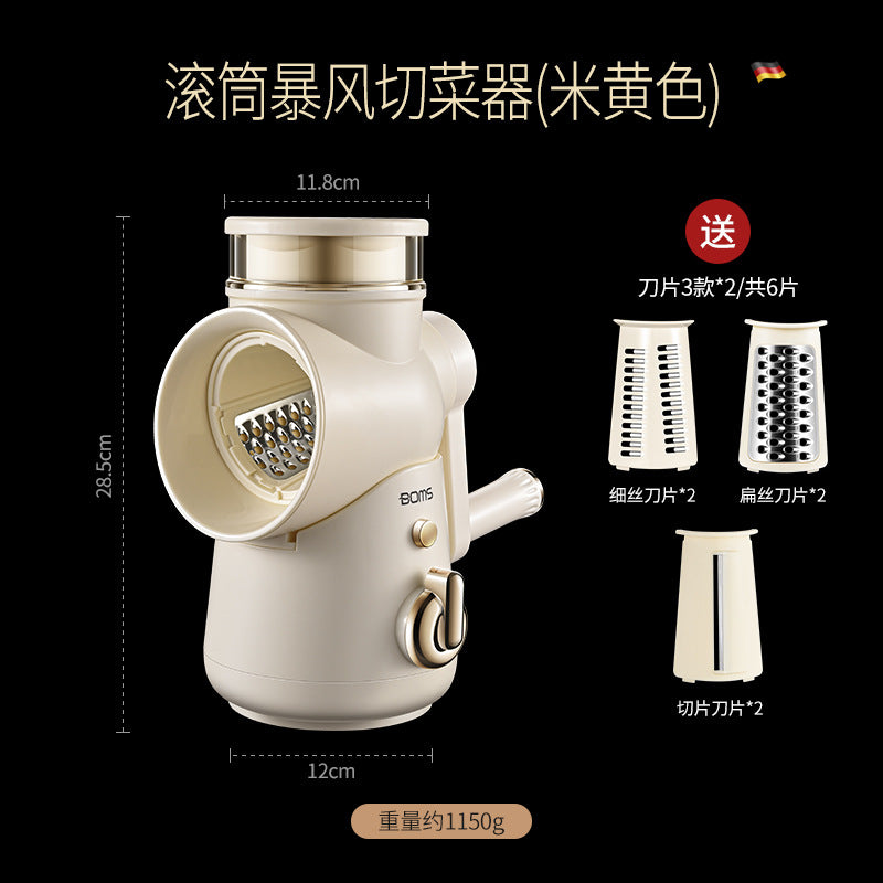 CJ roller vegetable cutter kitchen multi-function device with stainless steel blades and colorful handle for easy vegetable slicing.