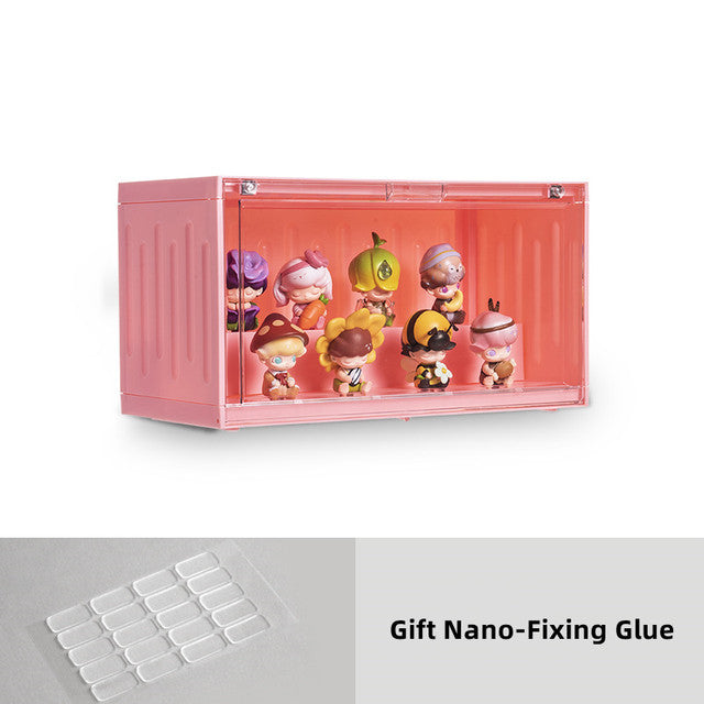 CJ Mart Blind Box Figures display case with garage kits showcase, featuring collectible figures and organized storage.