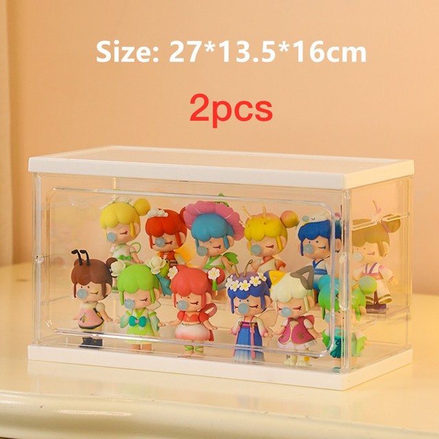 Clear acrylic blind box showcase display case for garage kits by CJ, perfect for organizing and showcasing collectible figures.