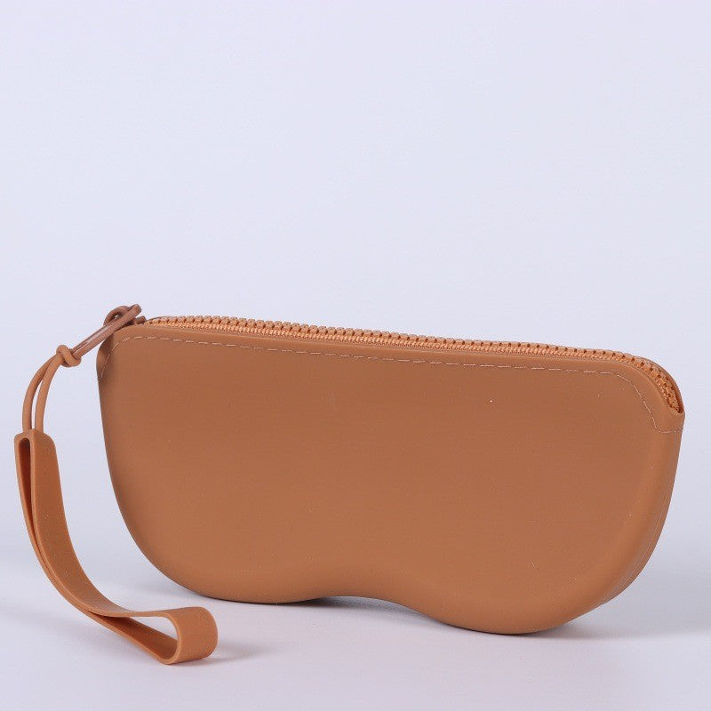 CJ mirror storage bag and silicone sunglasses hanging organizer with transparent pockets for easy access and compact storage.