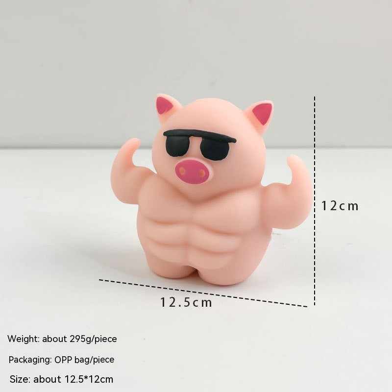 CJ Release Pig squeezing toy, a soft decompression stress-relief toy shaped like a pig for squeezing and fidgeting.