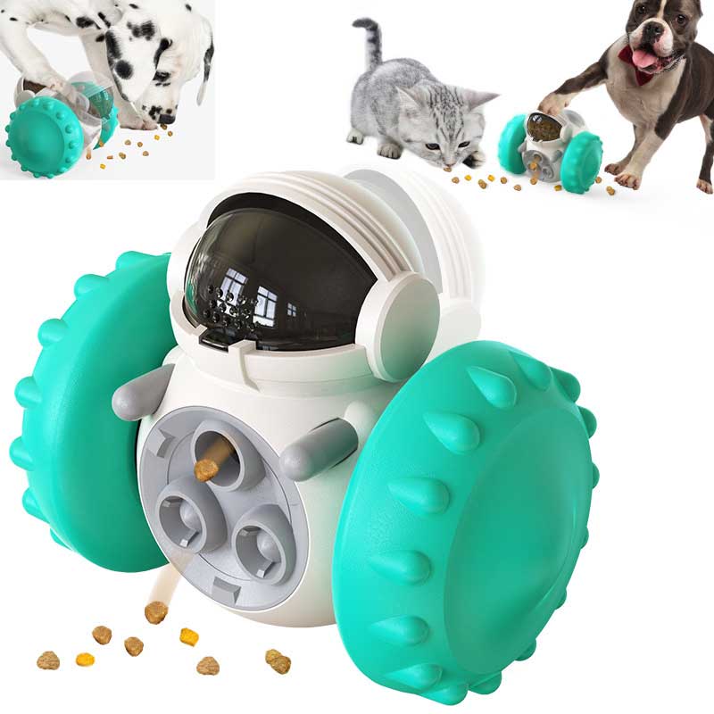 CJ slow food interactive pet toy car with colorful compartments for cats and dogs, promoting fun and smart feeding behavior.