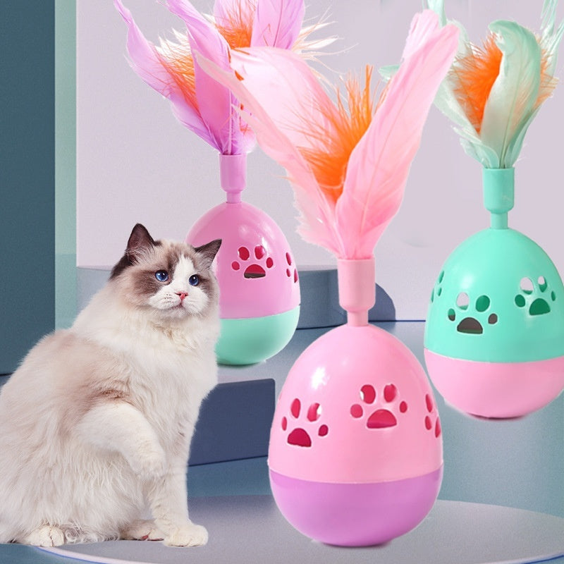 CJ Bell Cat Interactive Tumbler Toy with colorful design and rotating parts to engage and entertain cats.